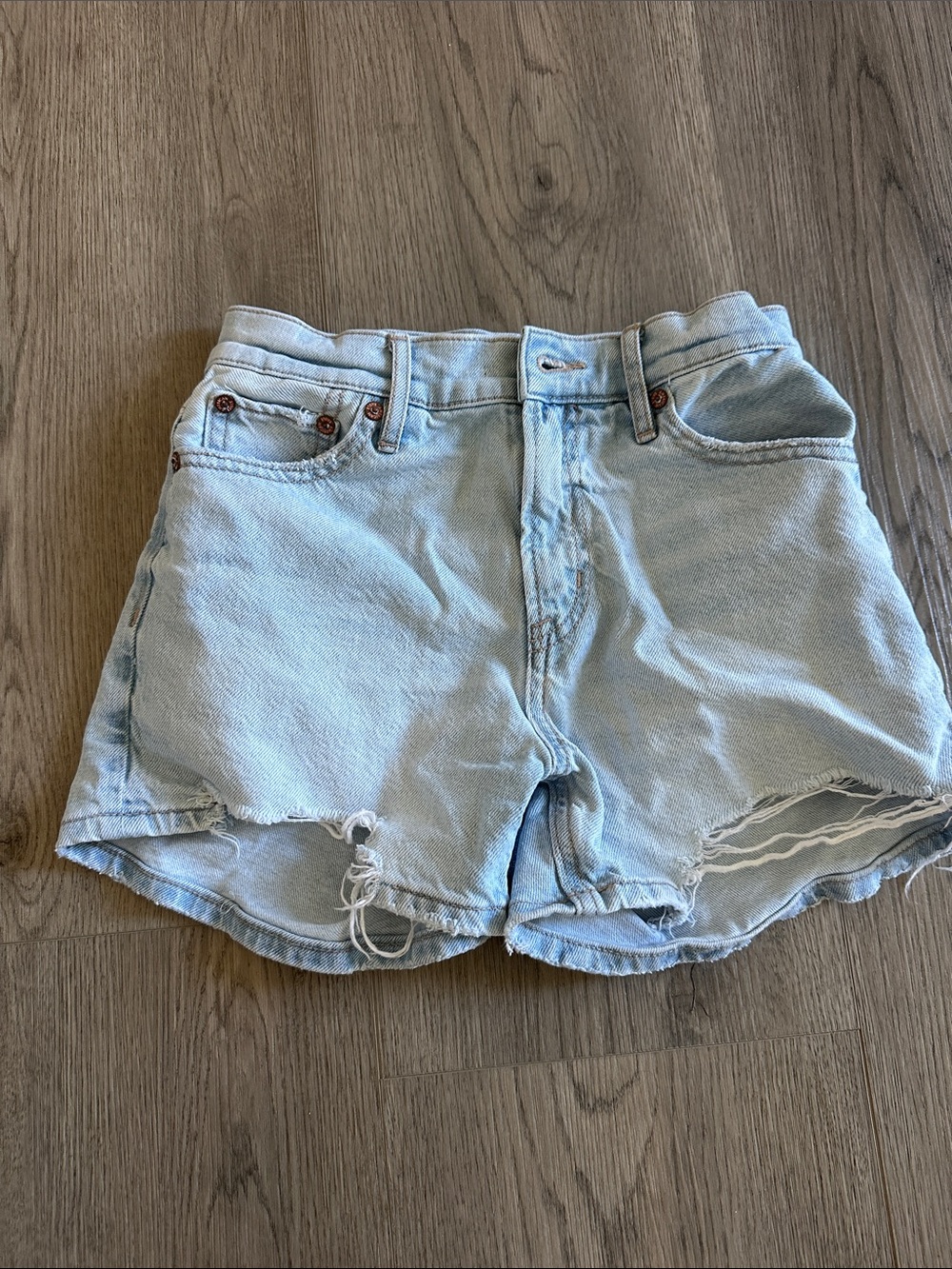American Eagle Outfitters Light Wash Denim Cutoff Shorts